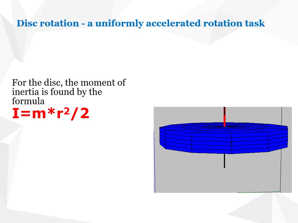 Moment of inertia of a solid disc formula